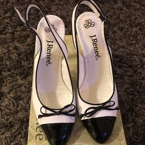 j renee black and white shoes